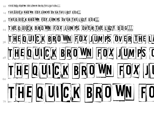 A Box For font waterfall